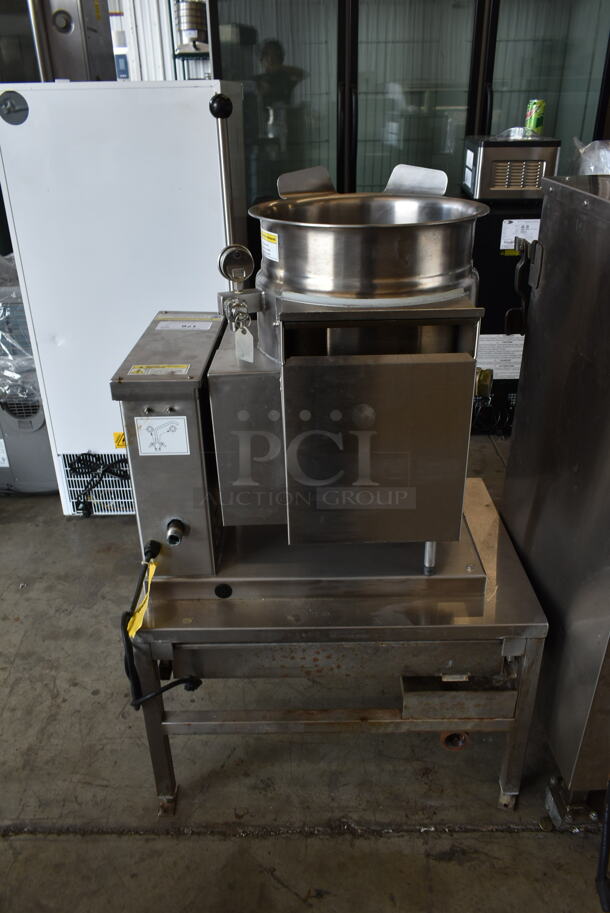 2014 Cleveland KGT-6-T Stainless Steel Commercial Natural Gas Powered Floor Style 6 Gallon Tilting Steam Kettle. 34,000 BTU.  - Image 4 of 9