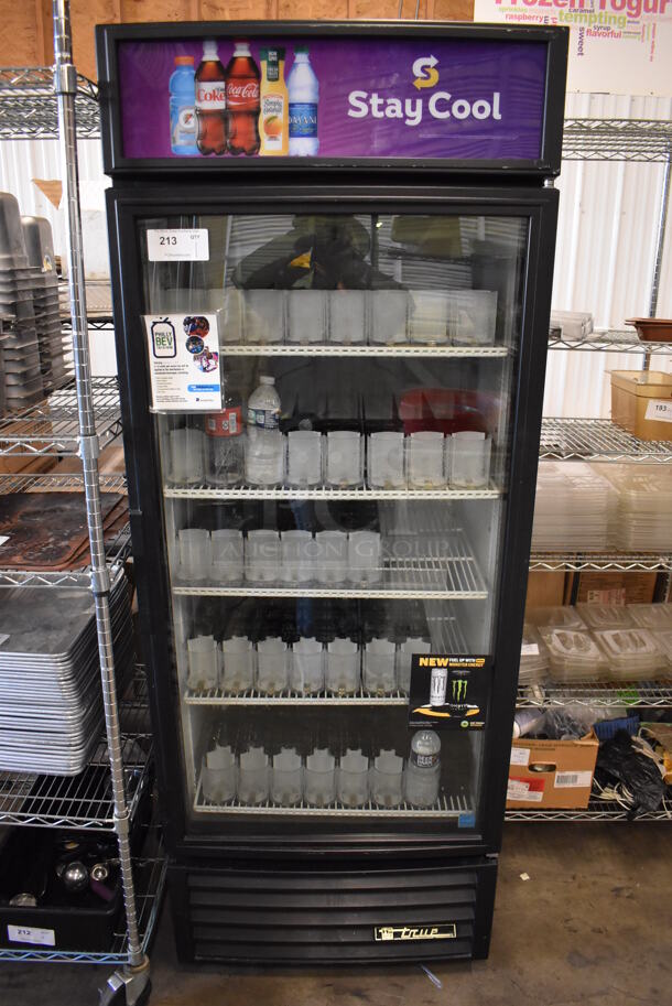 2014 True GDM-26-LD ENERGY STAR Metal Commercial Single Door Reach In Cooler Merchandiser w/ Poly Coated Racks. 115 Volts, 1 Phase. 30x30x79. Tested and Working!