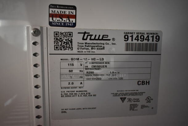 2017 True GDM-12-HC-LD ENERGY STAR Metal Commercial Single Door Reach In Cooler Merchandiser. 115 Volts, 1 Phase. Tested and Powers On But Does Not Get Cold - Image 3 of 3