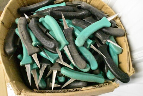 145 SHARPENED Stainless Steel Knives Including Poultry Knives. 145 Times Your Bid! 
