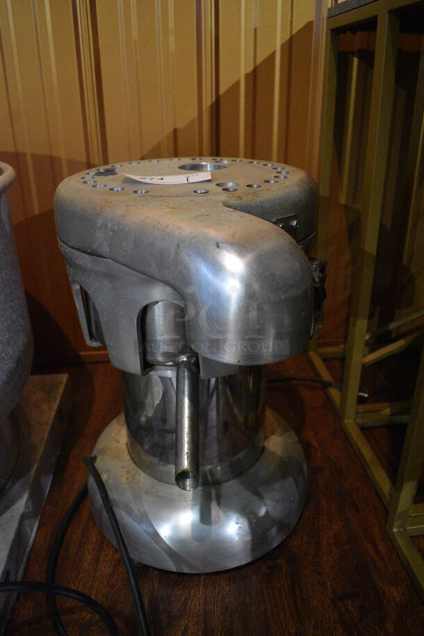 Stainless Steel Commercial Countertop Automatic Juicer. 17x13x20. Item Was in Working Condition on Last Day of Business. (lounge)