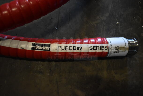 BRAND NEW SCRATCH AND DENT! Parker PureBev Series 7630P Delivery and Suction Hose with Pro Cover and Crimp Ferrule / Clamp End Connections - Image 4 of 7