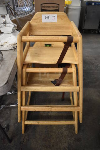 2 Wood Pattern High Chairs. 20x19x28. 2 Times Your Bid!