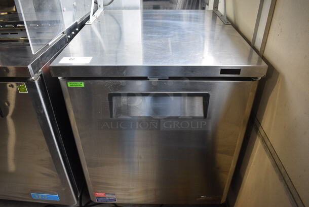 Turbo Air Model MUF-28-N-711S Stainless Steel Commercial Single Door Under Counter Freezer w/ Poly Clear Sneeze Guard. 115 Volts, 1 Phase. 27.5x30x63. Tested and Working! - Image 4 of 6