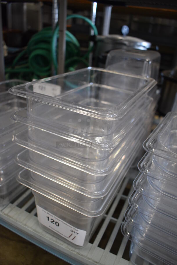 ALL ONE MONEY! Lot of 11 Winco Clear Poly 1/4 Size Drop In Bins. 1/4x6 - Image 2 of 3