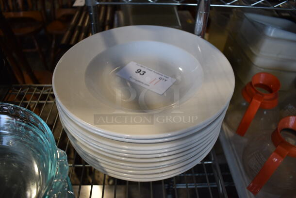 11 White Ceramic Pasta Plates. 12x12x2. 11 Times Your Bid!