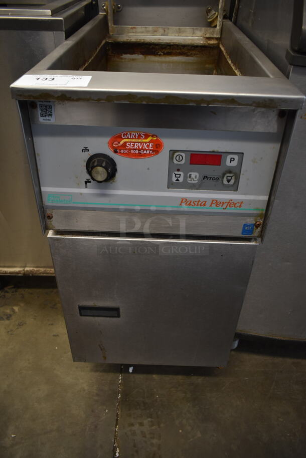 Pitco Frialator PG14D-CHHLM Pasta Perfect Stainless Steel Commercial Natural Gas Powered Floor Style Pasta Cooker on Commercial Casters. 77,500 BTU. - Image 2 of 5