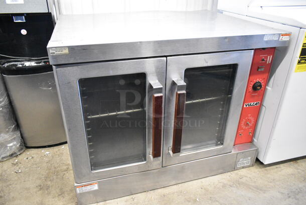 Vulcan VC4ED Stainless Steel Commercial Electric Powered Full Size Convection Oven w/ View Through Doors, Metal Oven Rack, Thermostatic Controls. 208 Volts, 1/3 Phase.  - Image 1 of 5