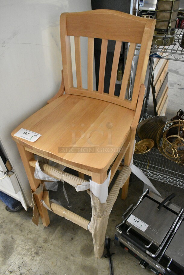 BRAND NEW SCRATCH AND DENT! Wooden Bar Height Chair.  - Image 3 of 4