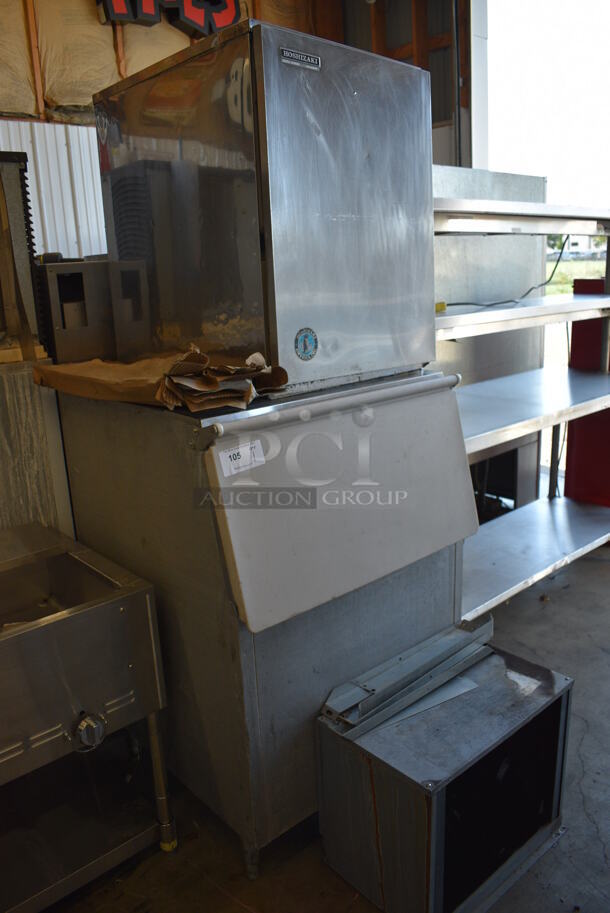 Hoshizaki KM-500MRF Stainless Steel Commercial Ice Head on Commercial Ice Bin and Remote Compressor. 115-120 Volts, 1 Phase. 31x35x77 - Image 2 of 7