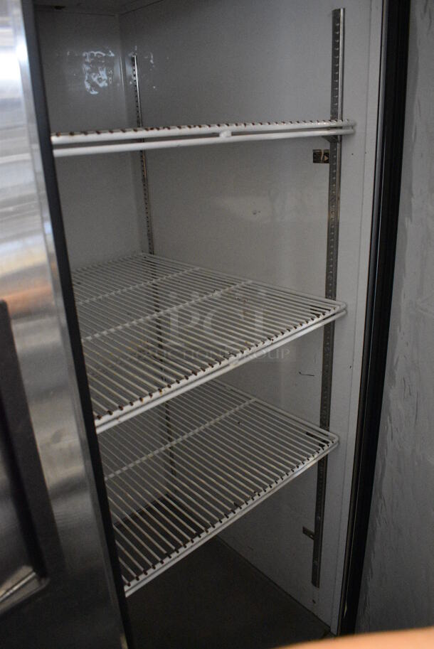 2016 True TG2R-2S Stainless Steel Commercial 2 Door Reach In Cooler w/ Poly Coated Racks on Commercial Casters. 115 Volts, 1 Phase. 52x35x83. Tested and Powers On But Does Not Get Cold - Image 5 of 5