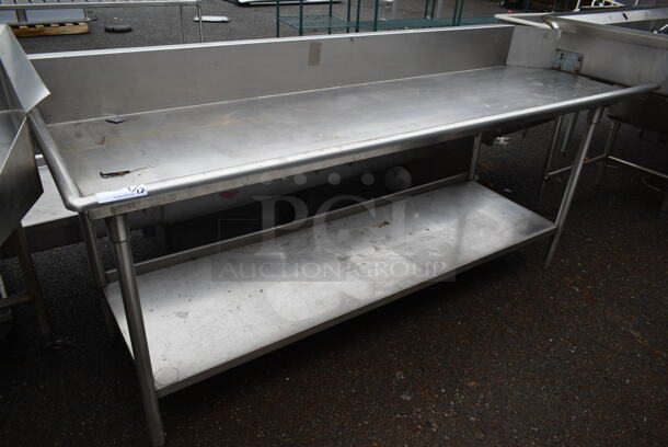 Stainless Steel Commercial Left Side Clean Side Dishwasher Table w/ Under Shelf.