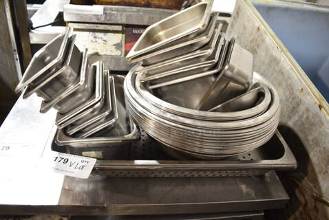 ALL ONE MONEY! Lot of Various Stainless Steel Drop In Bins and Bowls. 