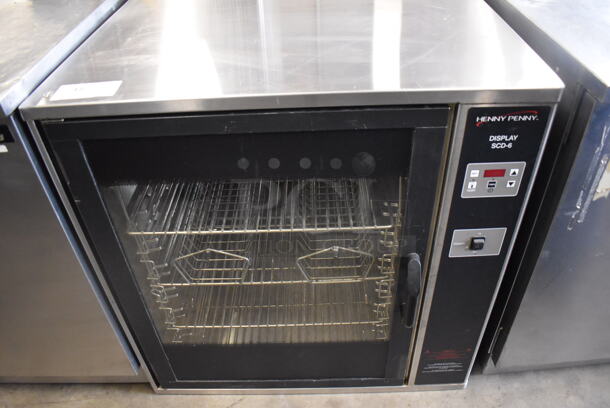 Henny Penny SCD-6 Stainless Steel Commercial Electric Powered Warming Display Case Merchandiser. 250 Volts, 1 Phase. 32.5x26.5x33.5