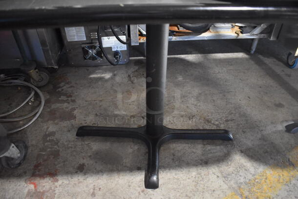 Gray Table on Black Metal Table Base. 30x48x30 - Image 5 of 5