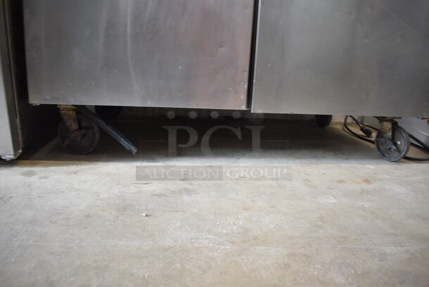 Delfield UC4048-STAR Stainless Steel Commercial 2 Door Undercounter Cooler on Commercial Casters. 115 Volts, 1 Phase. Tested and Powers On But Does Not Get Cold - Image 2 of 5