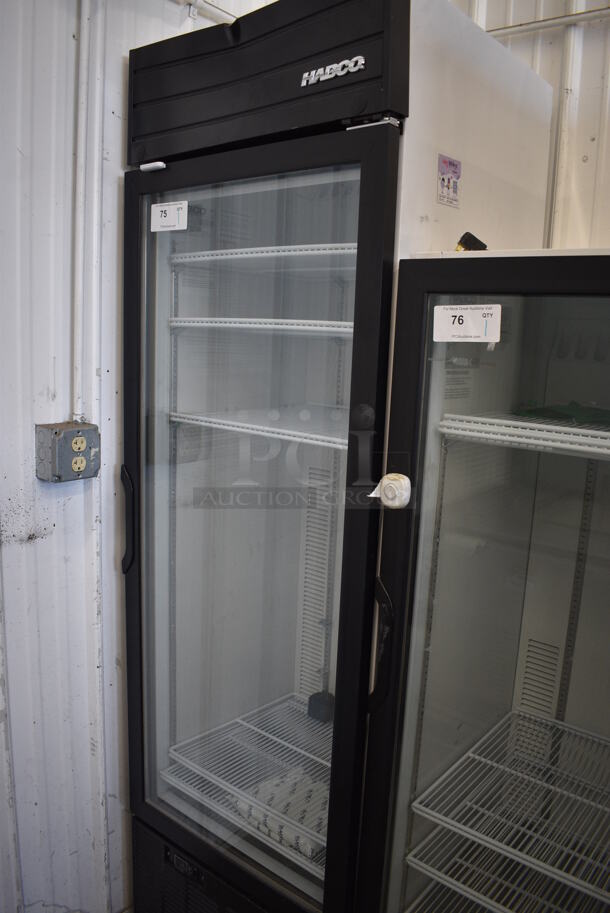 Habco SE18 Metal Commercial Single Door Reach In Cooler Merchandiser. 115 Volts, 1 Phase. 24x24x79. Tested and Powers On But Does Not Get Cold - Image 2 of 4