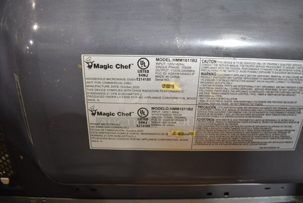Magic Chef HMM1611B2 Countertop Microwave Oven. 120 Volts, 1 Phase.  - Image 4 of 4