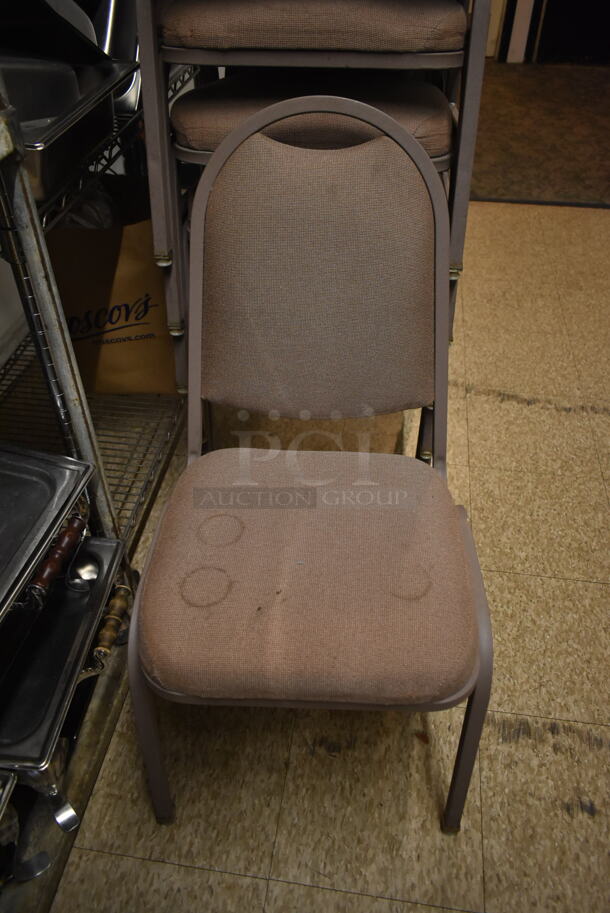 7 Metal Stackable Banquet Dining Height Chairs. 7 Times Your Bid! (hallway) - Image 2 of 4