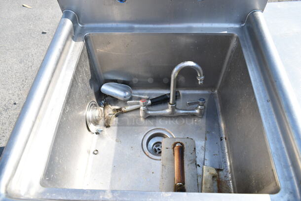 Stainless Steel Single Bay Sink w/ Faucet and Handles.  - Image 4 of 7