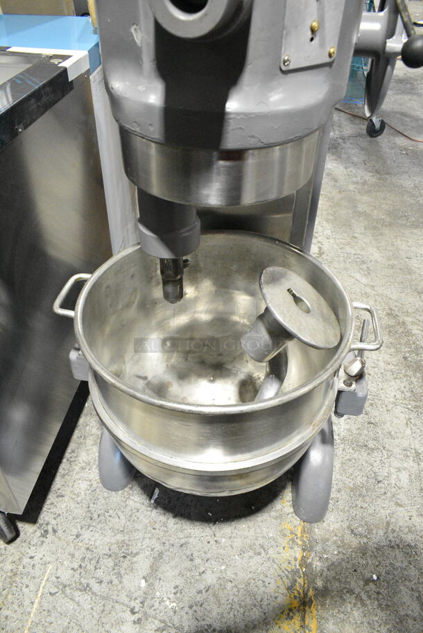 Hobart H-600 Metal Commercial Floor Style 60 Quart Planetary Dough Mixer w/ Metal Mixing Bowl and Dough Hook Attachment. 208 Volts, 3 Phase.  - Image 4 of 8
