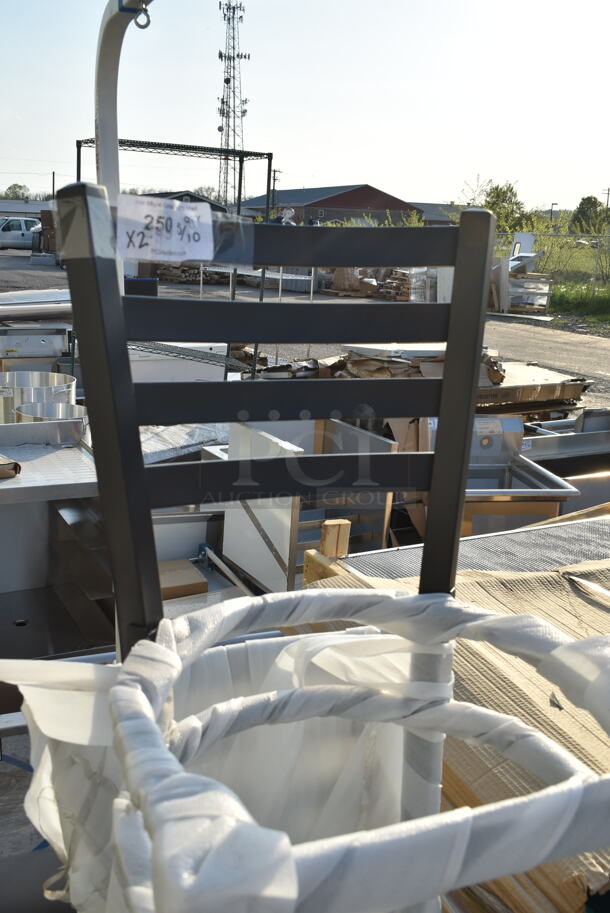 2 BRAND NEW SCRATCH AND DENT! Lancaster Table & Seating Black Metal Bar Height Chair. 2 Times Your Bid! - Image 4 of 4