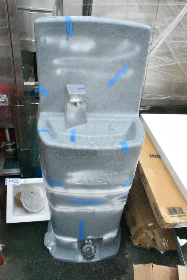 BRAND NEW SCRATCH AND DENT! Lavex Gray Portable Sink - Image 1 of 9