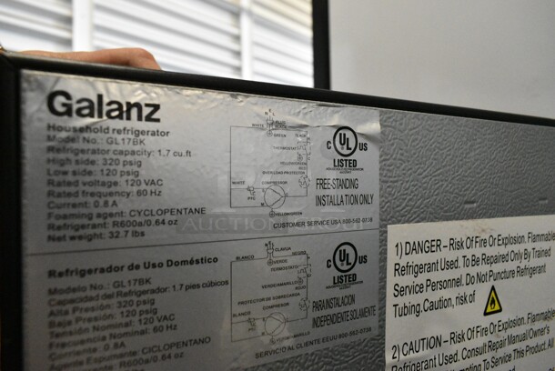 Galanz GL17BK Mini Cooler. 115 Volts, 1 Phase. Tested and Working! - Image 6 of 6
