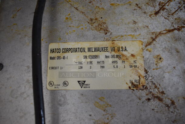 Hatco Model GRS-48-I Stainless Steel Commercial Warming Tray on Legs. 120 Volts, 1 Phase. 48x20x5.5. Tested and Working! - Image 4 of 4