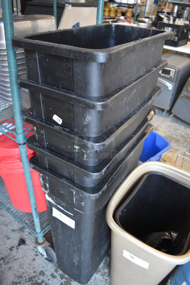 5 Carlisle Black Poly Slim Jim Trash Cans. 11x20x30. 5 Times Your Bid! - Image 2 of 3