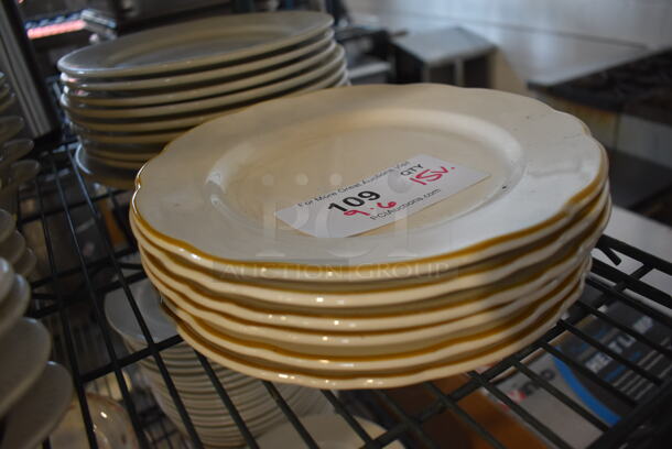 ALL ONE MONEY! Lot of 15 Various White Ceramic Plates. Includes 9.5x9.5x1, 10x10x1 - Image 2 of 3