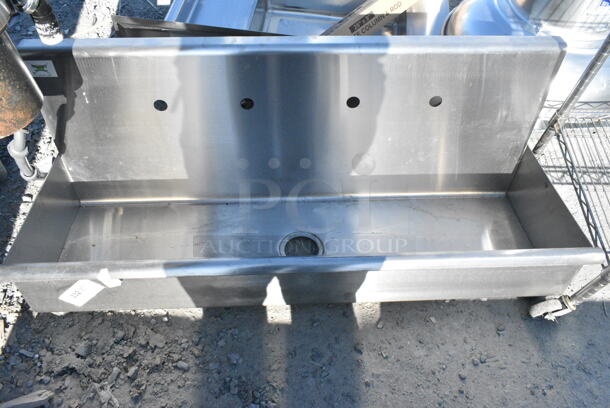 Regency 600HSMS1848 Wall-Mounted 48" x 17 1/2" Hand Sink for (2) 8" Center Faucets. No Wall Brackets. - Image 1 of 3