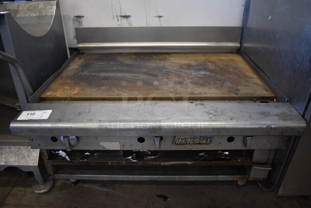 Imperial Stainless Steel Commercial Countertop Natural Gas Powered Flat Top Griddle. 36x31x25