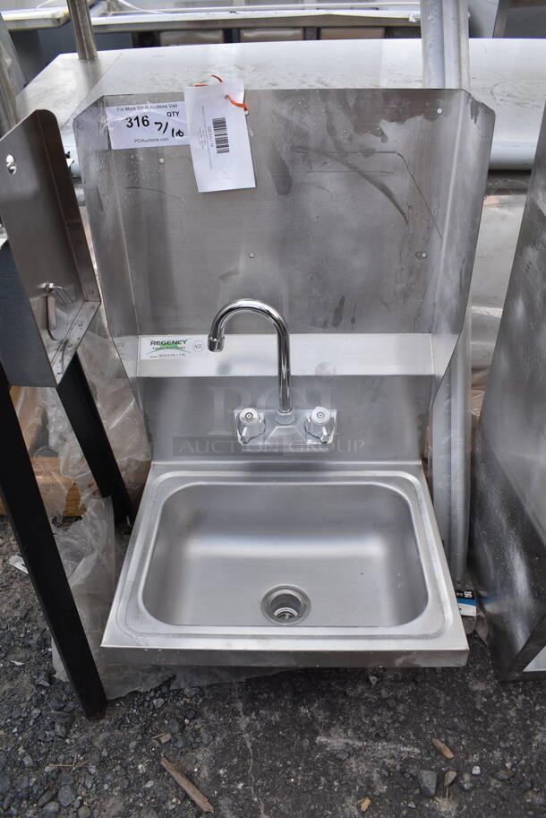 BRAND NEW SCRATCH AND DENT! Regency 600HS17K 17" x 15" Wall Mounted Hands-Free Hand Sink.  - Image 2 of 7