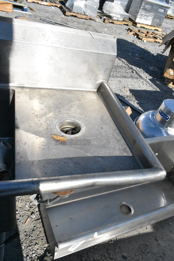 Regency 600S31620218 Stainless Steel 3 Bay Sink w/ Garbage Disposal and Drain Board.  - Image 7 of 8