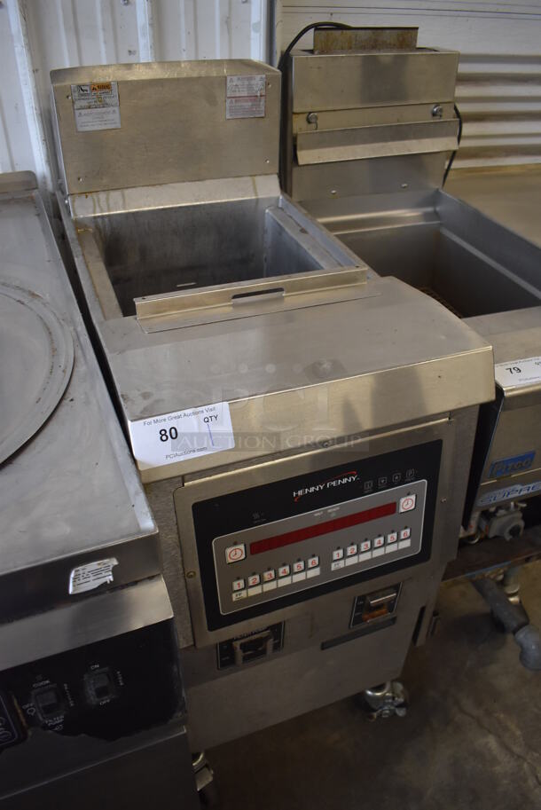 Henny Penny OFE-321 Stainless Steel Commercial Floor Style Electric Powered Deep Fat Open Fryer on Commercial Casters. 208 Volts, 3 Phase. 18x31x48 - Image 2 of 7