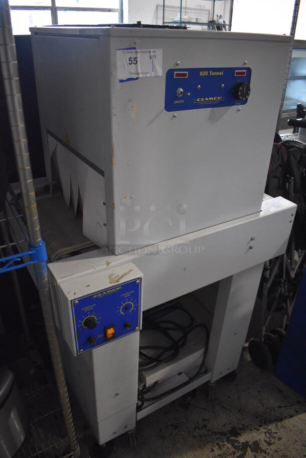 Clamco 820 Tunnel Metal Commercial Floor Style Shrink Wrapping Tunnel on Commercial Casters. 32x27x55. Cannot Test Due To Plug Style - Image 4 of 8