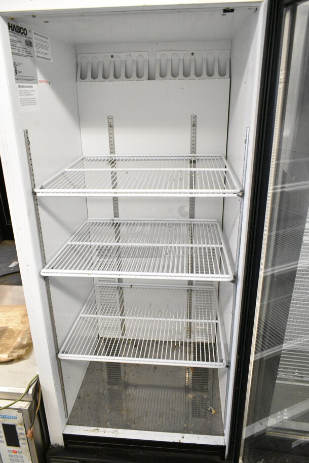 Habco SE12 Metal Commercial Single Door Reach In Cooler Merchandiser w/ Poly Coated Racks. 115 Volts, 1 Phase. Tested and Working! - Image 3 of 4