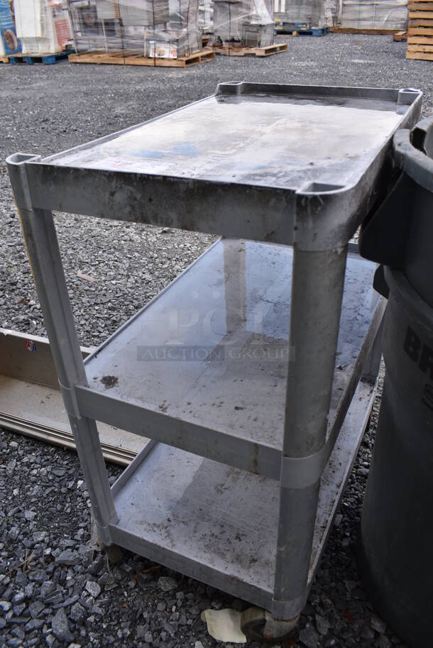 Gray Poly 3 Tier Cart on Commercial Casters. 27x17x33 - Image 3 of 3