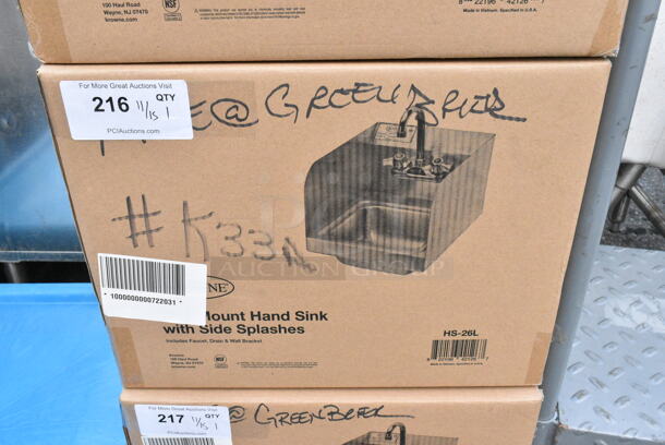 BRAND NEW IN BOX! Krowne HS-26L Stainless Steel 16" Wide Wall Mount Hand Sink.  - Image 1 of 4