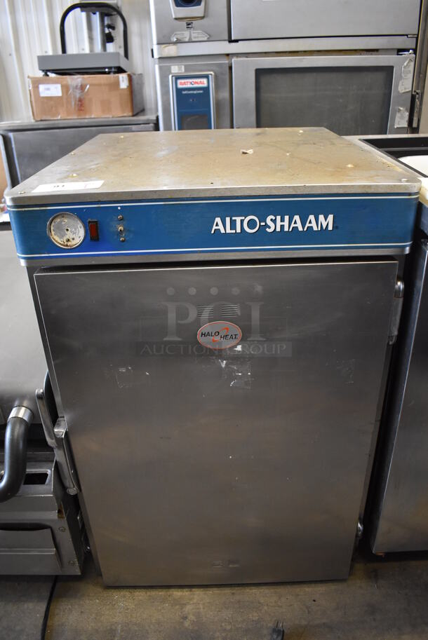 Alto Shaam 1200-SR Halo Heat Stainless Steel Commercial Electric Powered Heated Holding Cabinet. 120 Volts, 1 Phase. 24.5x29x36.5. Tested and Does Not Power On