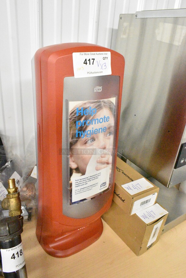 3 BRAND NEW SCRATCH AND DENT! Items Including Tork Poly Napkin Dispenser, 76A7018230002 American Standard 7018230.002 Edgemere Polished Chrome Toilet Paper Holder, 712USTPDSS Lavex Two Roll Stainless Steel Toilet Tissue Dispenser with Utility Shelf. 3 Times Your Bid!  - Image 3 of 11