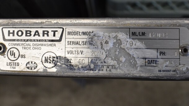 LATE MODEL! Hobart Advansys ENERGY STAR Stainless Steel Commercial Undercounter Dishwasher. 120/240 Volts, 1 Phase. 24x26x33 - Image 8 of 8