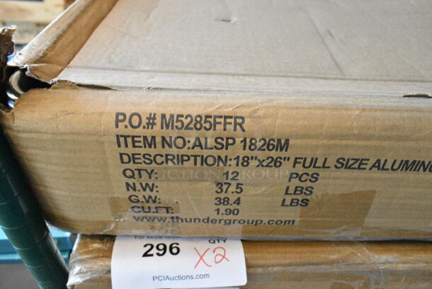 2 Box of 12 BRAND NEW SCRATCH AND DENT! Thunder Group ALSP 1826M 1/1 Full Size Bun / Sheet Pan - 26" x 18". 2 Times Your Bid!  - Image 3 of 4