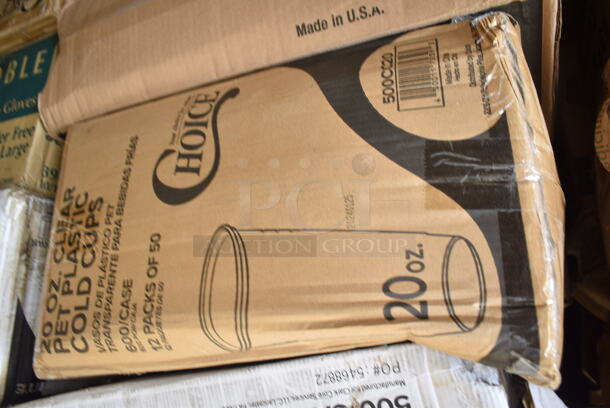 PALLET LOT of 35 BRAND NEW Boxes Including 128HD32COMBO ChoiceHD 32 oz. Microwavable Translucent Plastic Deli Container and Lid Combo Pack - 240/Case, 500L1020B Choice Black Hot Paper Cup Travel Lid for 10-24 oz. Standard Cups and 8 oz. Squat Cups, 999GDFRK25C Visions 7 1/4" Classic Heavy Weight Gold Plastic Fork - 25/Pack, 999GDKNF25C Visions 7 3/4" Classic Heavy Weight Gold Plastic Knife - 25/Pack, 999GDSPN25C Visions 6 3/4" Classic Heavy Weight Gold Plastic Spoon - 25/Pack, 500CC20 Choice Clear PET Customizable Plastic Cold Cup - 20 oz. - 600/Case, 130WHFKSX500 Choice White Extra Heavy Weight Wrapped Plastic Cutlery Pack - 500/Case, 347SLWG8 Visions 8 oz. Heavy Weight Clear Plastic Stemless Wine Glass - 64/Case, Libbey 92404 Infinium 12 oz. Tritan&#8482; Plastic Stackable Double Rocks / Old Fashioned Glass - 12/Case, 130HCUTTWR Berk 6 3/4" Individually Wrapped White Heavy Weight Plastic Teaspoon - 1000/Case, 43208500 Choice Black Beverage Napkins, 2 Box 129MCR16B Choice 16 oz. Black 6 1/4" Round Microwavable Heavy Weight Container with Lid - 150/Case, 500CFT Lavex White C-Fold Standard Weight Towel - 2400/Case, 5014046XXH Lavex Pro 45 Gallon 3 Mil 40" x 46" Low Density Heavy-Duty Industrial Contractor Black Trash Bag / Can Liner - 50/Case. 35 Times Your Bid!  - Image 7 of 12