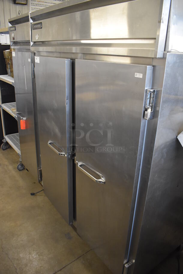 Continental 2RE-SS Stainless Steel Commercial 2 Door Reach In Cooler on Commercial Casters. 115 Volts, 1 Phase. 58x34x81. Tested and Powers On But Temps at 43 Degrees - Image 2 of 6