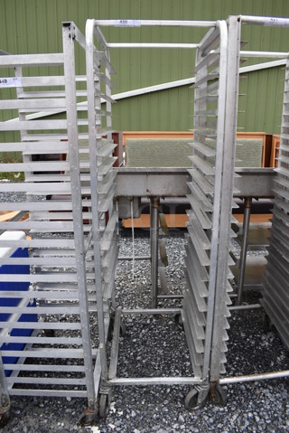 Metal Commercial Pan Transport Rack on Commercial Casters. 21x26x70