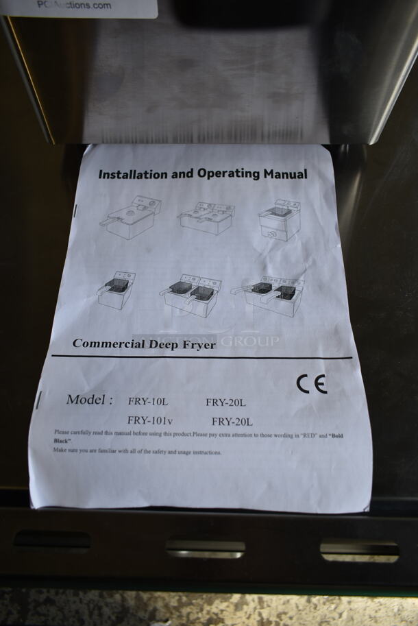BRAND NEW SCRATCH AND DENT! 2023 Hoocoo FRY-10L Stainless Steel Commercial Countertop Electric Powered Fryer w/ Lid and Fry Basket. 120 Volts, 1 Phase. - Image 3 of 7