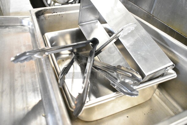 ALL ONE MONEY! Lot of Various Items Including Stainless Steel Drop In Bins and Tongs.  - Image 2 of 7