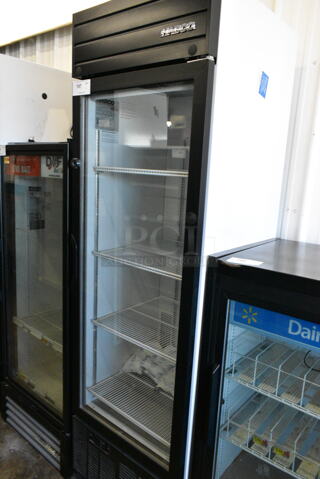 2019 Habco SE18 Metal Commercial Single Door Reach In Cooler Merchandiser w/ Poly Coated Racks. 115 Volts, 1 Phase. Tested and Working!